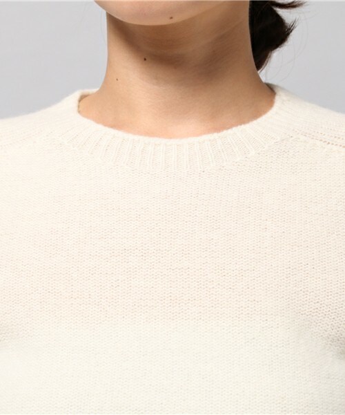 FREDY&GLOSTER（フレディアンドグロスター）の「カシミヤ混ラグランプルオーバーニット（ニット/セーター・レディース・ピンク/オフホワイト/ライトグレー・36/38）」の8枚目の写真