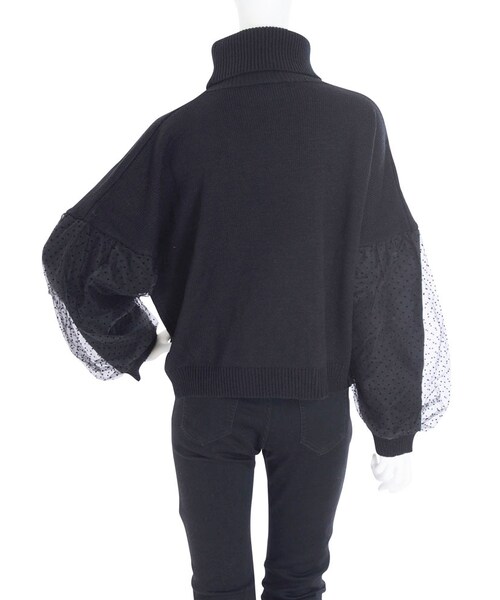 merry jenny(メリージェニー)の「ドットチュールキリカエニット(トップス・レディース・ブラック/ピンク/アイスブルー・F)」の10枚目の写真