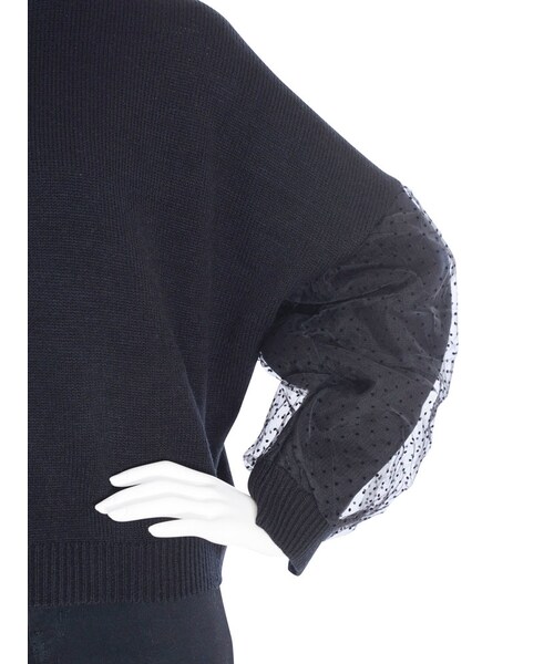 merry jenny(メリージェニー)の「ドットチュールキリカエニット(トップス・レディース・ブラック/ピンク/アイスブルー・F)」の13枚目の写真