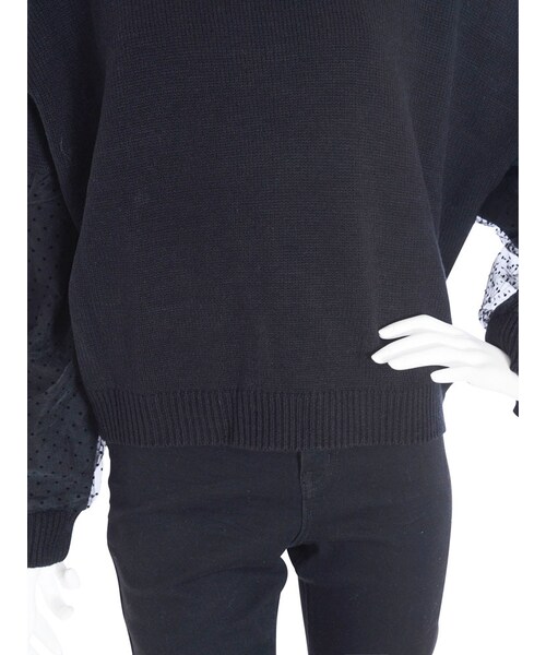 merry jenny(メリージェニー)の「ドットチュールキリカエニット(トップス・レディース・ブラック/ピンク/アイスブルー・F)」の12枚目の写真