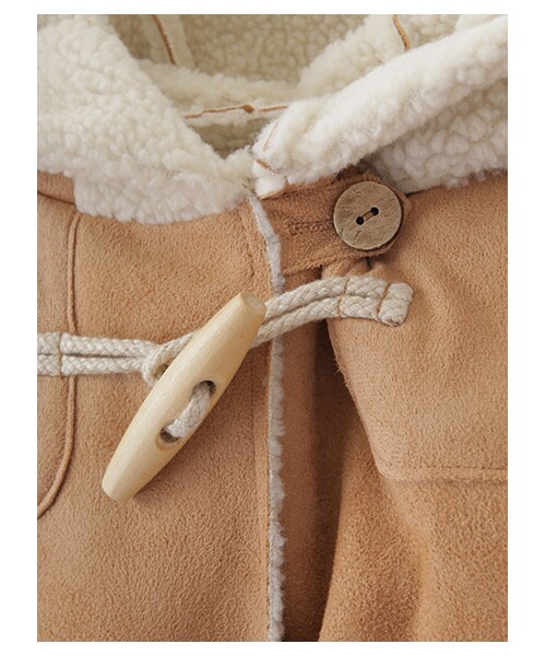 earth music&ecology（アースミュージックアンドエコロジー）の「＜WEB限定大きな・小さなサイズ＞フェイクムートンダッフルコート（ジャケット/アウター・ベージュ/キャメル・L）」の7枚目の写真