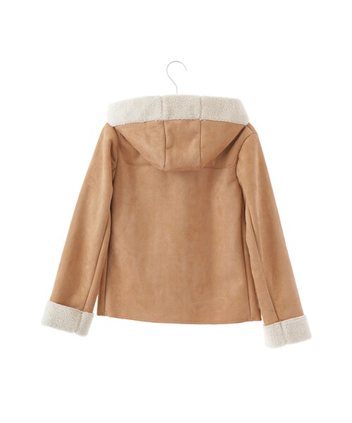 earth music&ecology（アースミュージックアンドエコロジー）の「＜WEB限定大きな・小さなサイズ＞フェイクムートンダッフルコート（ジャケット/アウター・ベージュ/キャメル・L）」の4枚目の写真