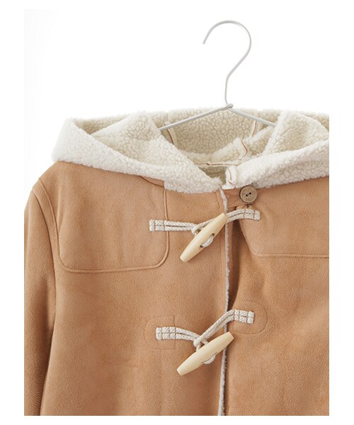 earth music&ecology（アースミュージックアンドエコロジー）の「＜WEB限定大きな・小さなサイズ＞フェイクムートンダッフルコート（ジャケット/アウター・ベージュ/キャメル・L）」の6枚目の写真