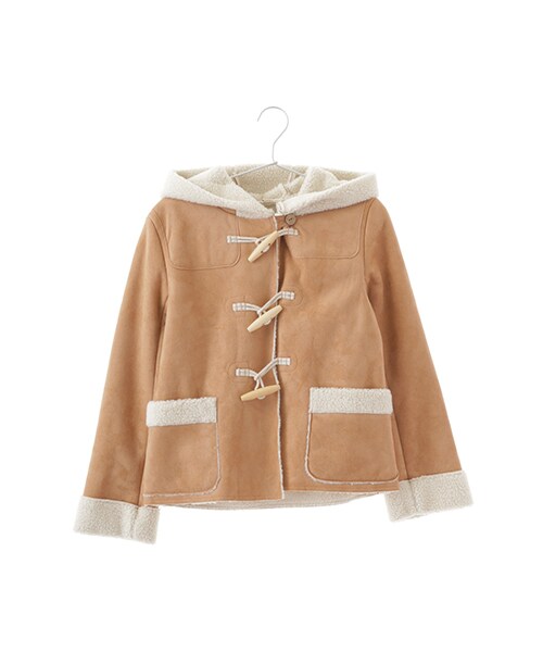 earth music&ecology（アースミュージックアンドエコロジー）の「＜WEB限定大きな・小さなサイズ＞フェイクムートンダッフルコート（ジャケット/アウター・ベージュ/キャメル・L）」の3枚目の写真