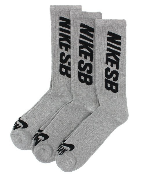 NIKE SB(ナイキエスビー)の「メンズ ナイキ ソックス 3足1セット NIKE SB 3PPK CREW SOCKS SX4919(ソックス/靴下・メンズ・ブラック/チャコールグレー/ダークグレー/ブラウン・27cm)」の3枚目の写真