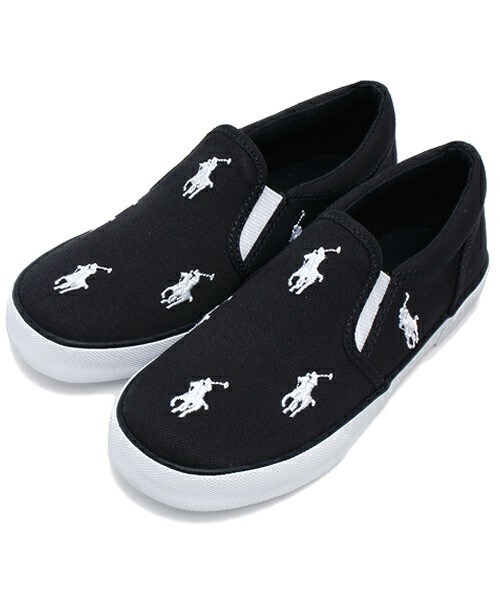 styles(スタイルス)の「キッズ チャイルド ポロ ラルフローレン スリッポン バルハーバー POLO BAL HARBOURREPEAT CHILD(スニーカー・キッズ・ホワイト/カーキ/ネイビー/ピンク/マルチ/A・17cm/18cm/19cm/20cm)」の3枚目の写真