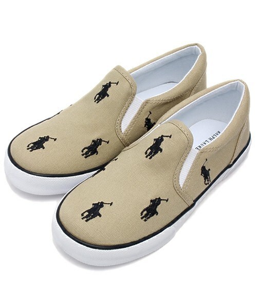 styles(スタイルス)の「キッズ チャイルド ポロ ラルフローレン スリッポン バルハーバー POLO BAL HARBOURREPEAT CHILD(スニーカー・キッズ・ホワイト/カーキ/ネイビー/ピンク/マルチ/A・17cm/18cm/19cm/20cm)」の2枚目の写真