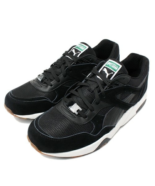 PUMA（プーマ）の「ユニセックス プーマ オールホワイト ブラック モノトーン PUMA R698 WHITE ON WHITE 358142（スニーカー・メンズ・ホワイト/ブラック・23cm/23.5cm/24cm/24.5cm/26cm/26.5cm/27cm/27.5cm/28cm）」の3枚目の写真