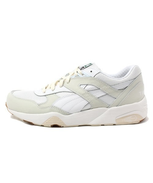 PUMA（プーマ）の「ユニセックス プーマ オールホワイト ブラック モノトーン PUMA R698 WHITE ON WHITE 358142（スニーカー・メンズ・ホワイト/ブラック・23cm/23.5cm/24cm/24.5cm/26cm/26.5cm/27cm/27.5cm/28cm）」の2枚目の写真