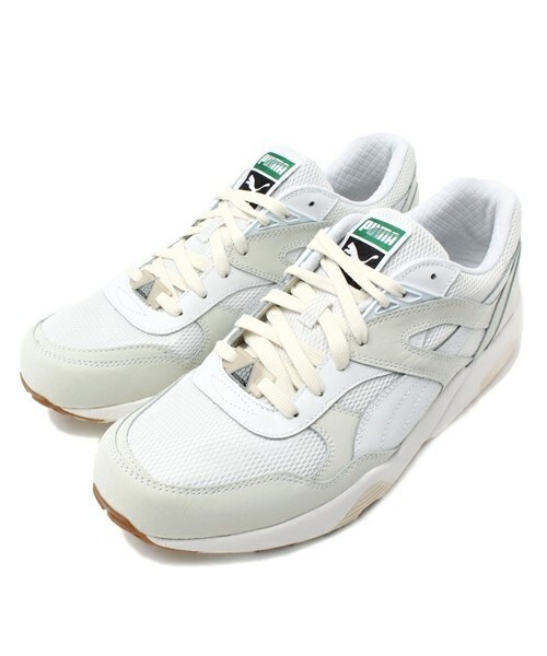 PUMA（プーマ）の「ユニセックス プーマ オールホワイト ブラック モノトーン PUMA R698 WHITE ON WHITE 358142（スニーカー・メンズ・ホワイト/ブラック・23cm/23.5cm/24cm/24.5cm/26cm/26.5cm/27cm/27.5cm/28cm）」の11枚目の写真