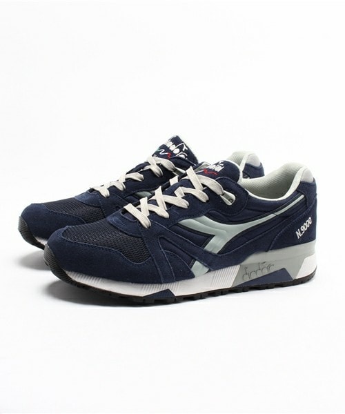 DIADORA（ディアドラ）の「メンズ ディアドラ ニュートラ グレー ネイビー DIADORA N9000 NYL 160827（スニーカー・メンズ・グレー/ブルー・26.5cm/27cm/27.5cm/28cm）」の4枚目の写真