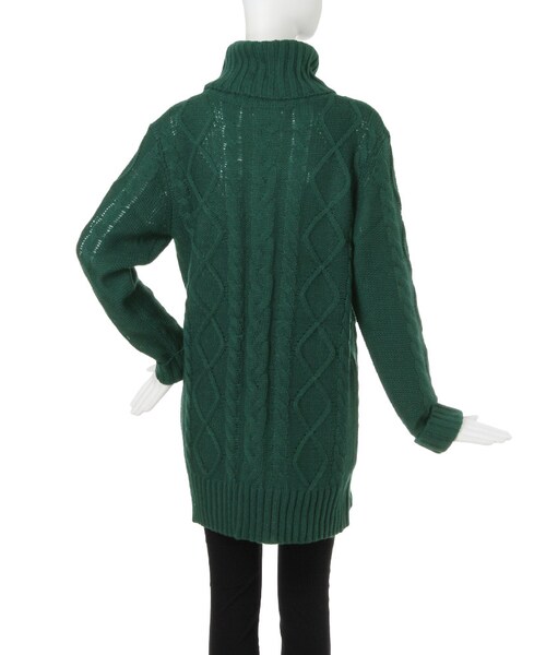 EVRIS（エヴリス）の「ケーブルタートルネックニットワンピ（ワンピース/ドレス・レディース・グレー/ブラック/グリーン・F）」の8枚目の写真