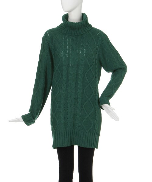 EVRIS（エヴリス）の「ケーブルタートルネックニットワンピ（ワンピース/ドレス・レディース・グレー/ブラック/グリーン・F）」の6枚目の写真