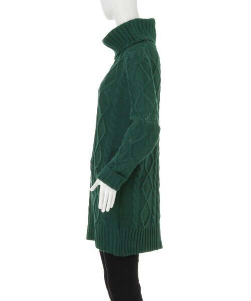 EVRIS（エヴリス）の「ケーブルタートルネックニットワンピ（ワンピース/ドレス・レディース・グレー/ブラック/グリーン・F）」の7枚目の写真