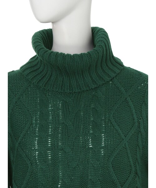 EVRIS（エヴリス）の「ケーブルタートルネックニットワンピ（ワンピース/ドレス・レディース・グレー/ブラック/グリーン・F）」の9枚目の写真