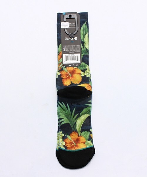 STANCE（スタンス）の「メンズ スタンスソックス 花柄 フラワー ボタニカル STANCE TWO SCOOPS（ソックス/靴下・メンズ・ブラック・LARGE）」の2枚目の写真