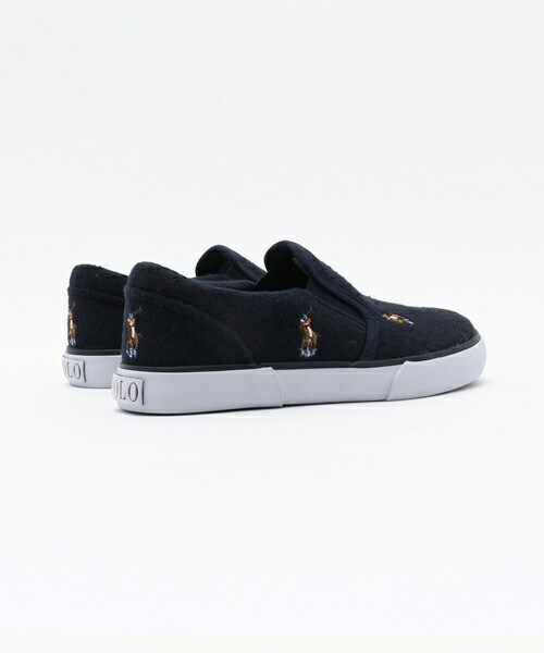 POLO RALPH LAUREN(ポロ ラルフ ローレン)の「ベビー キッズ ラルフローレン ウール素材 スリッポン POLO BAL HARBOUR REPEAT WOOL(スニーカー・キッズ・グレー/ネイビー・12cm/13cm/14cm/15cm/16cm)」の5枚目の写真