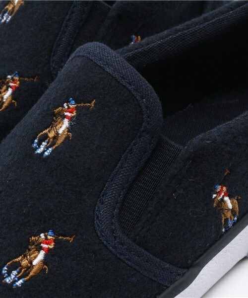 POLO RALPH LAUREN(ポロ ラルフ ローレン)の「ベビー キッズ ラルフローレン ウール素材 スリッポン POLO BAL HARBOUR REPEAT WOOL(スニーカー・キッズ・グレー/ネイビー・12cm/13cm/14cm/15cm/16cm)」の7枚目の写真