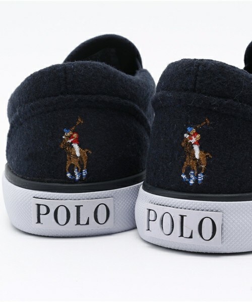 POLO RALPH LAUREN(ポロ ラルフ ローレン)の「ベビー キッズ ラルフローレン ウール素材 スリッポン POLO BAL HARBOUR REPEAT WOOL(スニーカー・キッズ・グレー/ネイビー・12cm/13cm/14cm/15cm/16cm)」の9枚目の写真