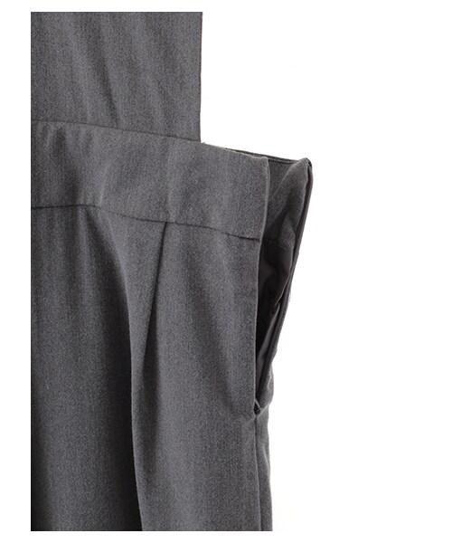 YECCA VECCA（イェッカヴェッカ）の「・サロペットワイドパンツ（オールインワン・サロペット・杢グレー/ブラック/カーキ・F）」の8枚目の写真