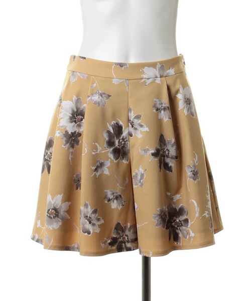 31 Sons de mode（トランテアン　ソン　ドゥ　モード）の「花柄キュロット（パンツ・レディース・オフホワイト/ネイビー/キャメル・36/38）」の2枚目の写真