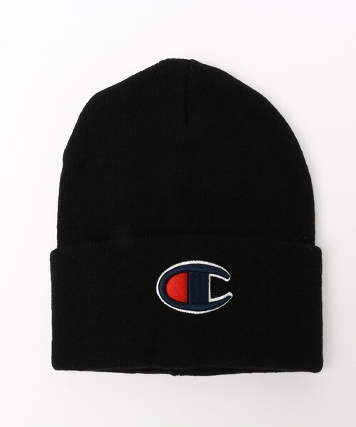 Champion(チャンピオン)の「ユニセックス チャンピオン アクリルビーニー ニット帽 Champion BIG C BEANIE CAP CP150414(ニットキャップ/ビーニー・レディース・ホワイト/ブラック/グレー/グリーン/ブルー/ネイビー/ピンク/レッド/バーガンディー・ONE SIZE)」の2枚目の写真