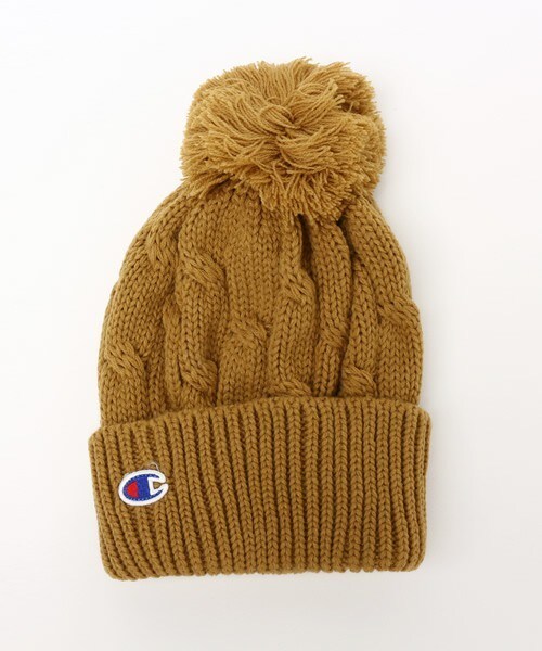 Champion（チャンピオン）の「ユニセックス チャンピオン アクリル ポンポンビーニー Champion ACRYL PONPON BEANIE CAP CP150419（ニットキャップ/ビーニー・レディース・オフホワイト/ブラック/グレー/ブラウン/ベージュ/ネイビー/レッド/バーガンディー・ONE SIZE）」の10枚目の写真