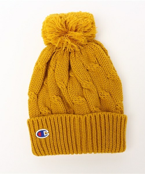 Champion（チャンピオン）の「ユニセックス チャンピオン アクリル ポンポンビーニー Champion ACRYL PONPON BEANIE CAP CP150419（ニットキャップ/ビーニー・レディース・オフホワイト/ブラック/グレー/ブラウン/ベージュ/ネイビー/レッド/バーガンディー・ONE SIZE）」の5枚目の写真