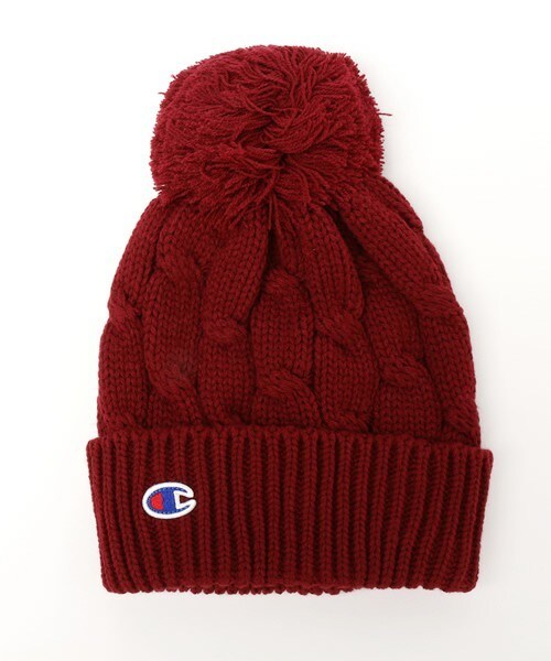 Champion（チャンピオン）の「ユニセックス チャンピオン アクリル ポンポンビーニー Champion ACRYL PONPON BEANIE CAP CP150419（ニットキャップ/ビーニー・レディース・オフホワイト/ブラック/グレー/ブラウン/ベージュ/ネイビー/レッド/バーガンディー・ONE SIZE）」の8枚目の写真