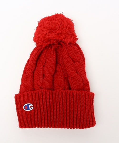 Champion（チャンピオン）の「ユニセックス チャンピオン アクリル ポンポンビーニー Champion ACRYL PONPON BEANIE CAP CP150419（ニットキャップ/ビーニー・レディース・オフホワイト/ブラック/グレー/ブラウン/ベージュ/ネイビー/レッド/バーガンディー・ONE SIZE）」の7枚目の写真