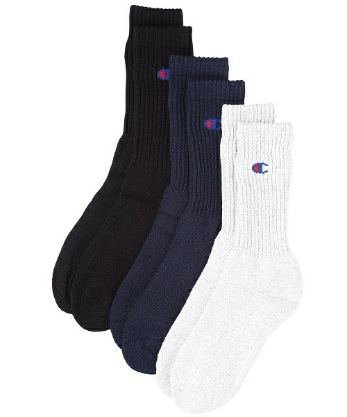 Champion(チャンピオン)の「3足1セット ユニセックス チャンピオン パイルソックス Champion Socks CS-0701(ソックス/靴下・レディース・ホワイト/ブラック/グレー/マルチ・MEDIUM/SMALL)」の4枚目の写真