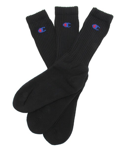 Champion(チャンピオン)の「3足1セット ユニセックス チャンピオン パイルソックス Champion Socks CS-0701(ソックス/靴下・レディース・ホワイト/ブラック/グレー/マルチ・MEDIUM/SMALL)」の1枚目の写真