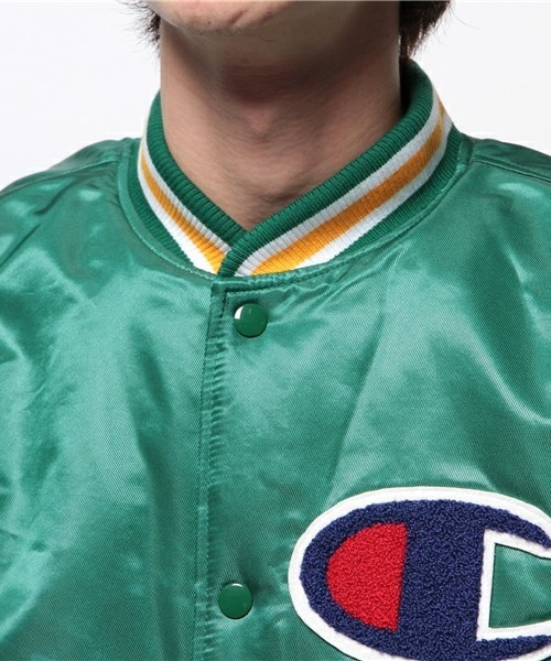 Champion（チャンピオン）の「メンズ チャンピオン アクションスタイル ベースボール ジャケット Champion AS BASEBALL JACKET C3-G612（スタジャン・メンズ・グリーン/ネイビー/バーガンディー・SMALL/MEDIUM/LARGE/X-LARGE）」の7枚目の写真