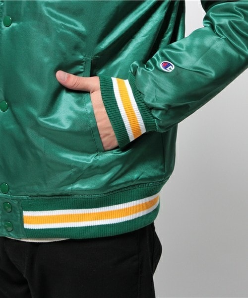 Champion（チャンピオン）の「メンズ チャンピオン アクションスタイル ベースボール ジャケット Champion AS BASEBALL JACKET C3-G612（スタジャン・メンズ・グリーン/ネイビー/バーガンディー・SMALL/MEDIUM/LARGE/X-LARGE）」の8枚目の写真
