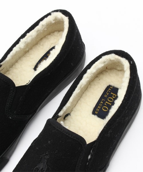 POLO RALPH LAUREN（ポロ ラルフ ローレン）の「ジュニア ウィメンズ ポロ ラルフローレン ウール スリッポンスニーカー ボア付き POLO SETH SLIP ON WOOL x BOA Jr（スニーカー・キッズ・ブラック/グレー・24cm/24.5cm/25cm/25.5cm）」の7枚目の写真