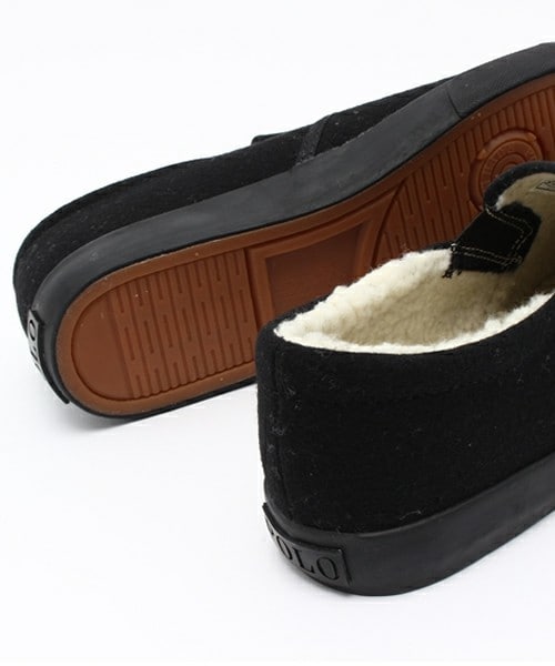 POLO RALPH LAUREN（ポロ ラルフ ローレン）の「ジュニア ウィメンズ ポロ ラルフローレン ウール スリッポンスニーカー ボア付き POLO SETH SLIP ON WOOL x BOA Jr（スニーカー・キッズ・ブラック/グレー・24cm/24.5cm/25cm/25.5cm）」の8枚目の写真