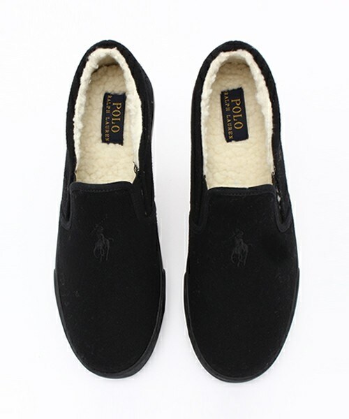 POLO RALPH LAUREN（ポロ ラルフ ローレン）の「ジュニア ウィメンズ ポロ ラルフローレン ウール スリッポンスニーカー ボア付き POLO SETH SLIP ON WOOL x BOA Jr（スニーカー・キッズ・ブラック/グレー・24cm/24.5cm/25cm/25.5cm）」の9枚目の写真