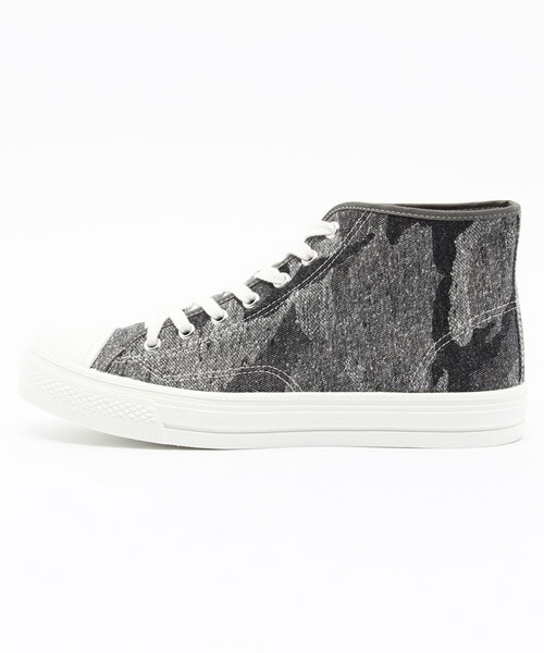 Champion(チャンピオン)の「ウィメンズ 日本製 チャンピオン ミッドカットスニーカー Champion LACE HI CPN J200(スニーカー・レディース・グレー/ネイビー/カモフラージュ・22.5cm/23cm/23.5cm/24cm/24.5cm)」の3枚目の写真