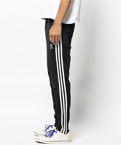 新品 正規品 adidas メンズ ジャージパンツ 黒白 スリムフィット