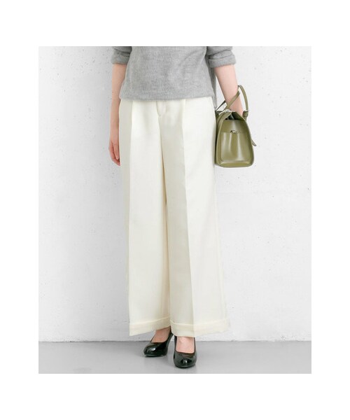 URBAN RESEARCH（アーバンリサーチ）の「ダブルクロスタックワイドパンツ（パンツ・レディース・OFF/BEIGE/BLACK・36/38）」の8枚目の写真