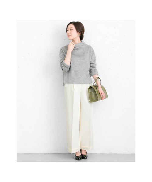 URBAN RESEARCH（アーバンリサーチ）の「ダブルクロスタックワイドパンツ（パンツ・レディース・OFF/BEIGE/BLACK・36/38）」の9枚目の写真