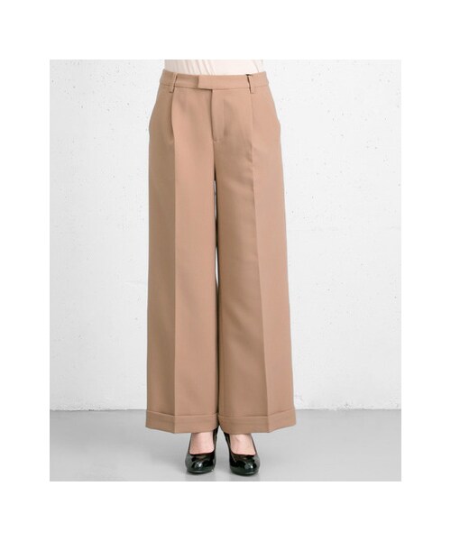 URBAN RESEARCH（アーバンリサーチ）の「ダブルクロスタックワイドパンツ（パンツ・レディース・OFF/BEIGE/BLACK・36/38）」の10枚目の写真