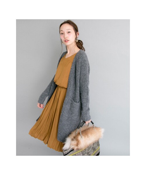 URBAN RESEARCH（アーバンリサーチ）の「プリーツ切替ワンピース（ワンピース/ドレス・レディース・NAVY/MUSTARD/RENGA・FREE）」の9枚目の写真