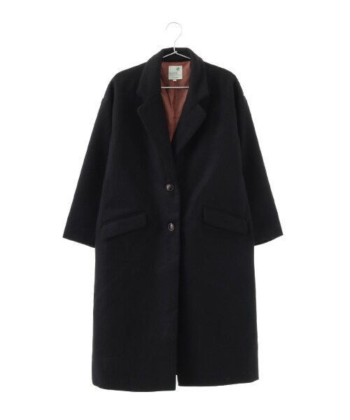 earth music&ecology（アースミュージックアンドエコロジー）の「ロングチェスターコート（ジャケット/アウター・杢グレー/ブラック/キャメル/カーキ・M/L）」の2枚目の写真