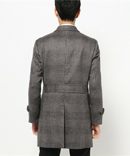 PACO HOMME ダブルチェスターコート カシミヤ100 チャコールグレー PACO HOMME ダブルチェスターコート カシミヤ100 チャコールグレー