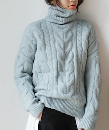 DHOLIC | ソフトカラーケーブルニットタートルネックプルオーバー(ニット/セーター)