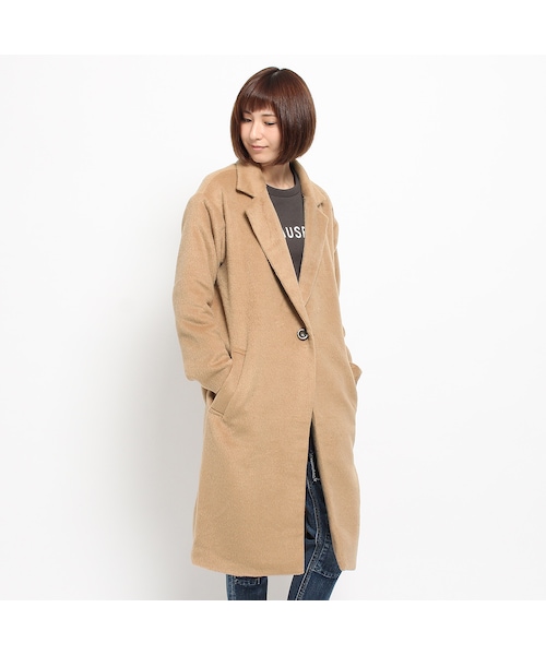 OZOC(オゾック)の「ロングチェスターコート(ジャケット/アウター・レディース・キャメル/グレー/ブラック・M)」の4枚目の写真