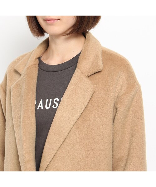 OZOC(オゾック)の「ロングチェスターコート(ジャケット/アウター・レディース・キャメル/グレー/ブラック・M)」の7枚目の写真