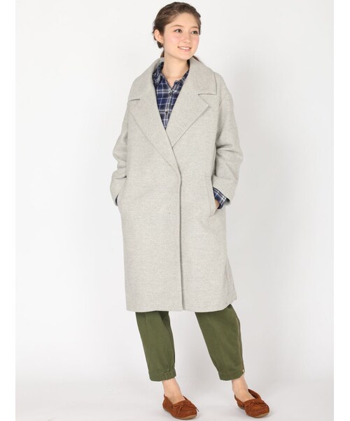 Rinajour（リナジュール）の「RINA ビッグショルダ（ジャケット/アウター・レディース・L/GREY/NAVY・F）」の7枚目の写真