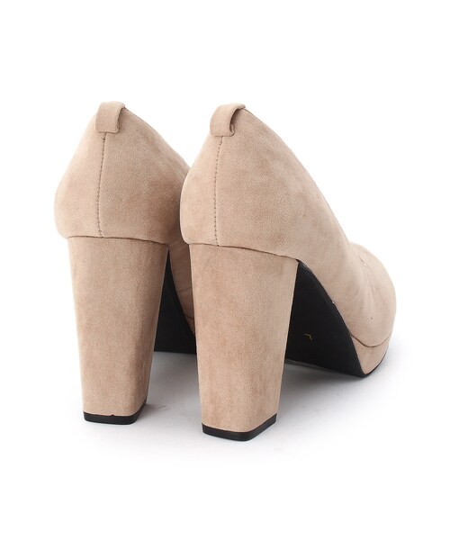 OZOC(オゾック)の「2WAY ベロア調ヒールパンプス(シューズ・レディース・ベージュ/ブラック・23.5cm/24.5cm)」の5枚目の写真